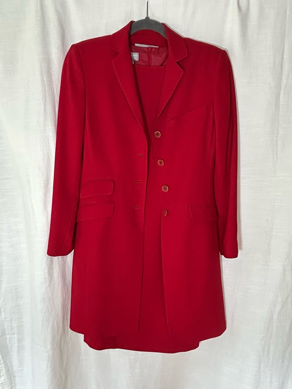 Vintage Liz Claiborne Red Sheath Dress and Women’s Classic Long Blazer SET